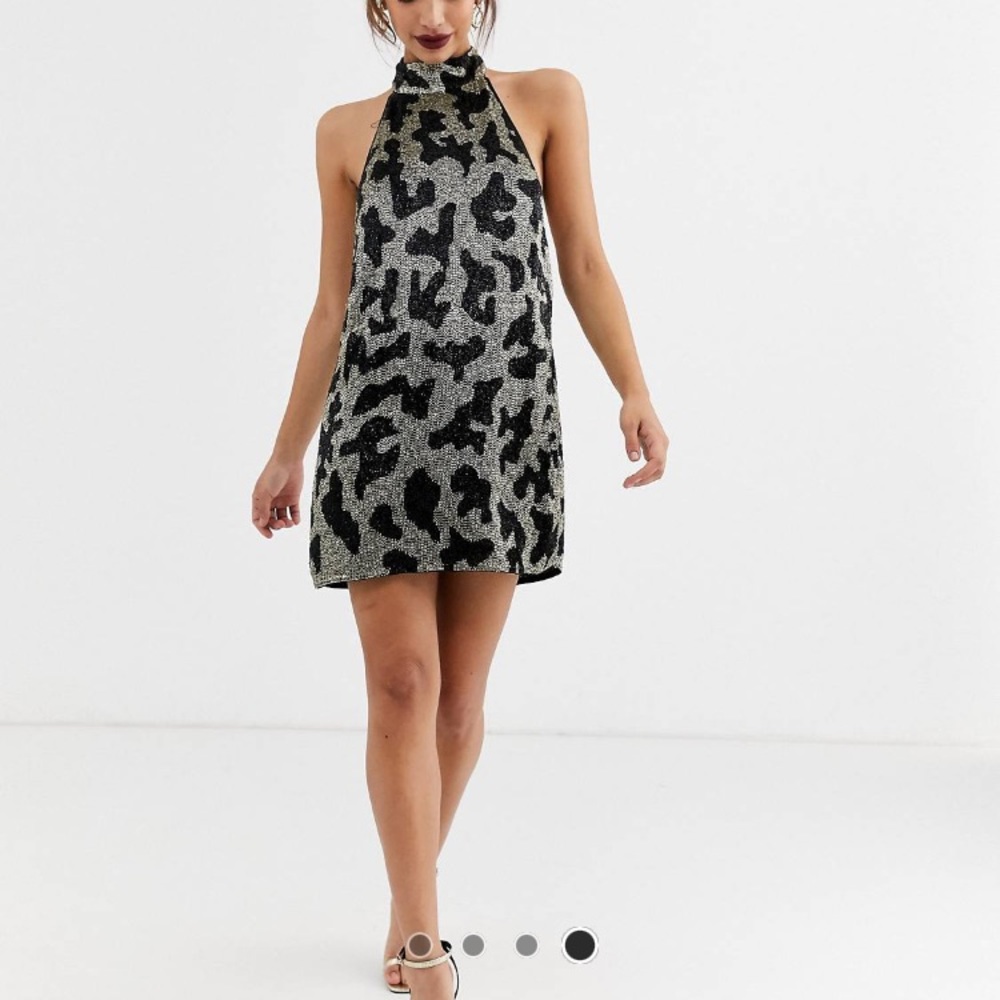 ASOS beaded halter dress